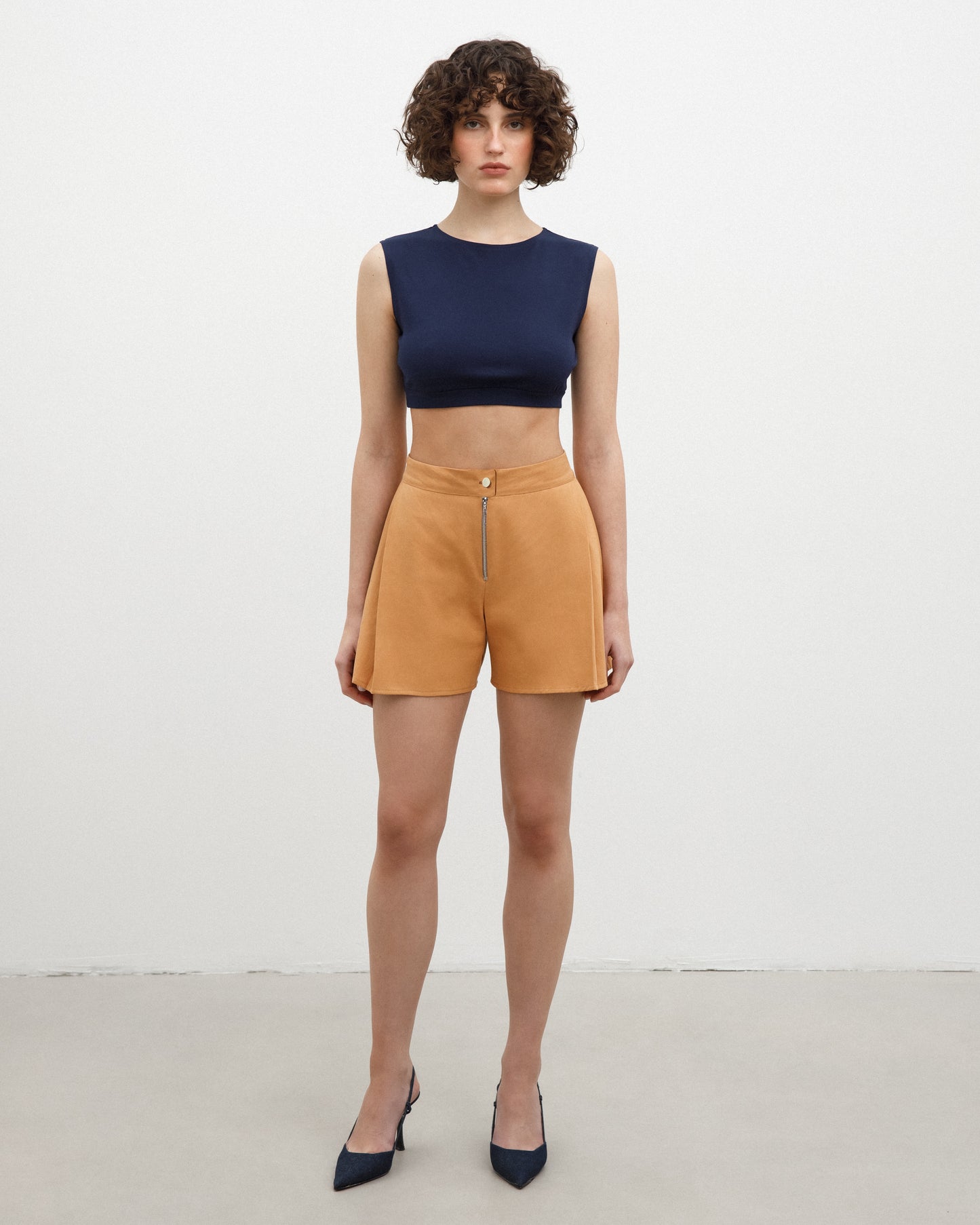 FLARED DENIM SHORTS