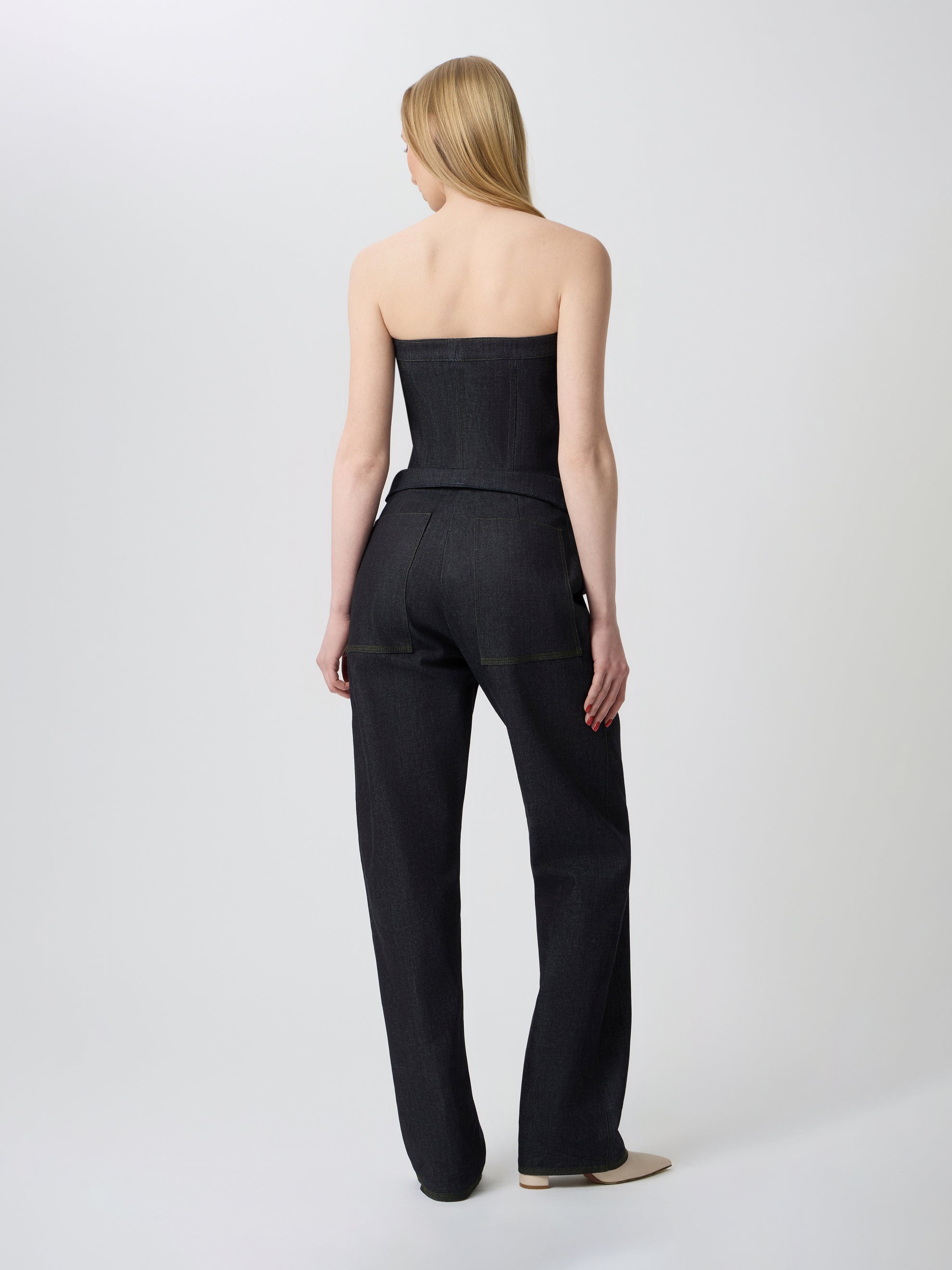 WAISTED DENIM JEANS