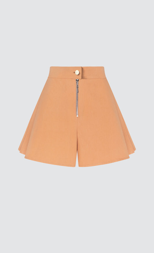 FLARED DENIM SHORTS