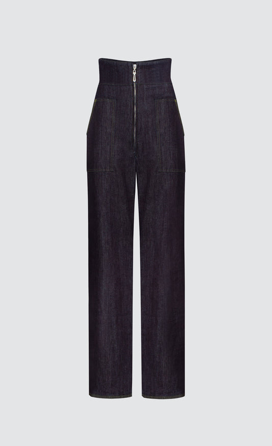 WAISTED DENIM JEANS